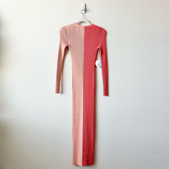 Staud Shoko Colorblock Sweater Dress in Peach Size XS - Picture 5 of 11